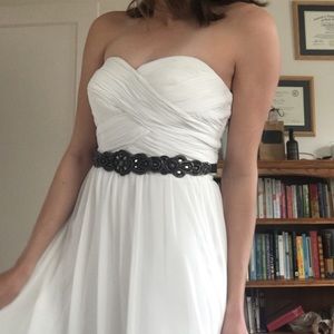 White strapless Gown